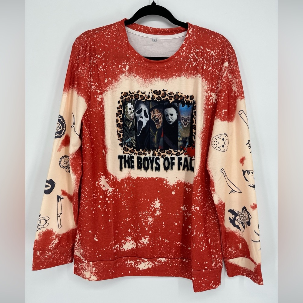 The BOYS OF FALL Horror Characters‎ Shirt Top  Size Large Halloween Shirt